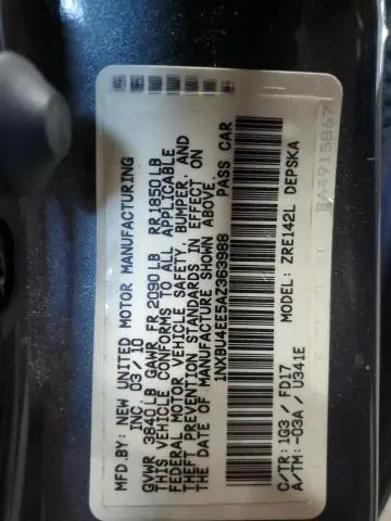2010 TOYOTA COROLLA BASE