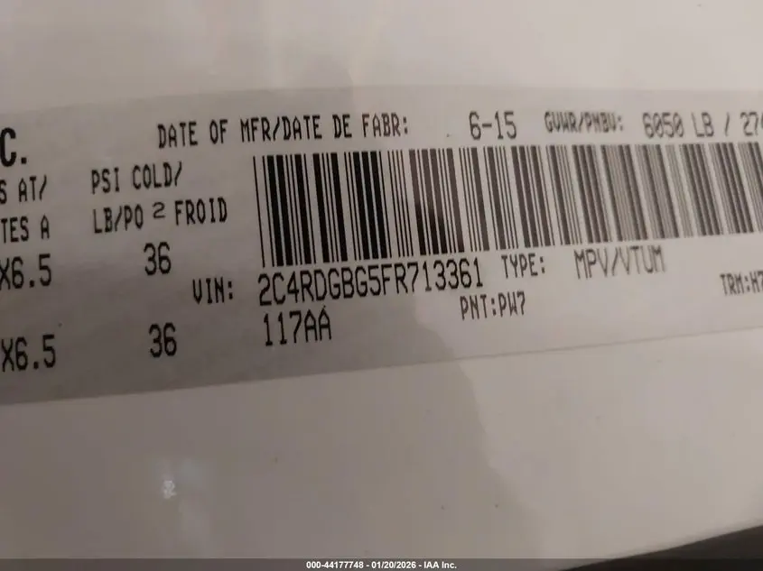 2015 DODGE GRAND CARAVAN SE/SXT