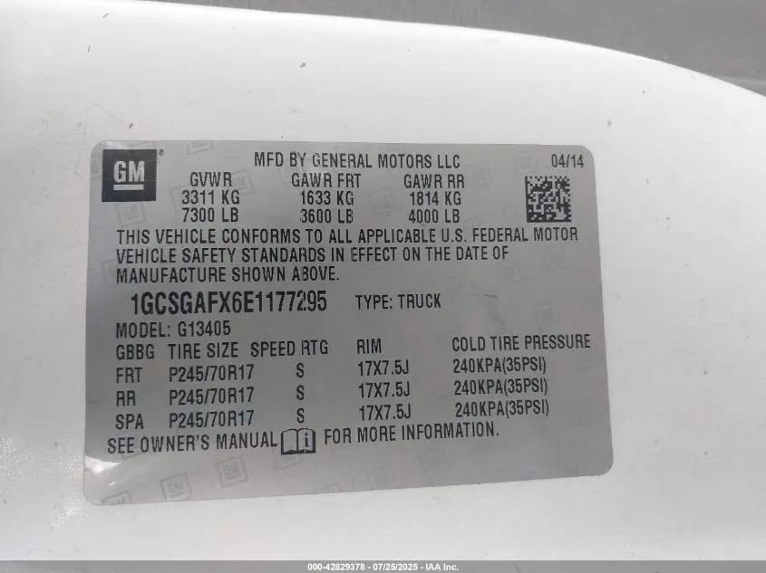 2014 CHEVROLET EXPRESS 1500 WORK VAN