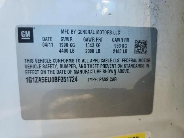 2011 CHEVROLET MALIBU LS  