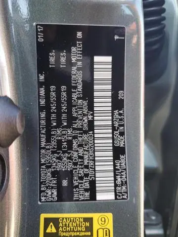 2017 TOYOTA HIGHLANDER LIMITED
