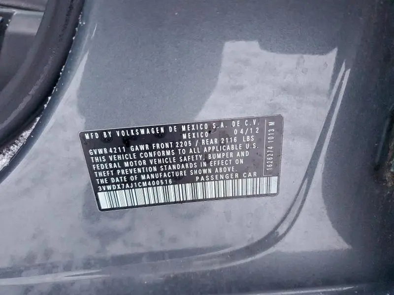 2012 VOLKSWAGEN JETTA SE  