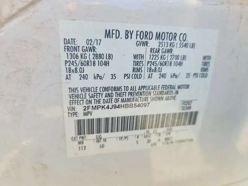 2017 FORD EDGE   