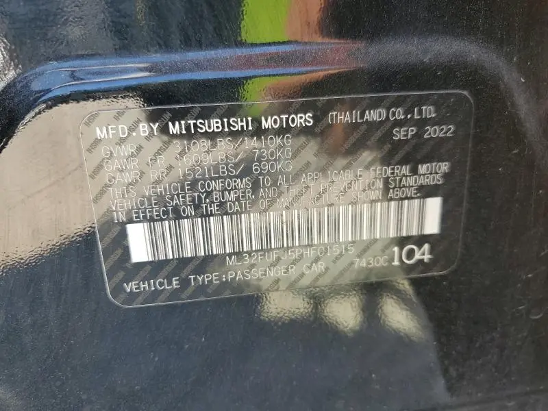 2023 MITSUBISHI MIRAGE G4 ES  