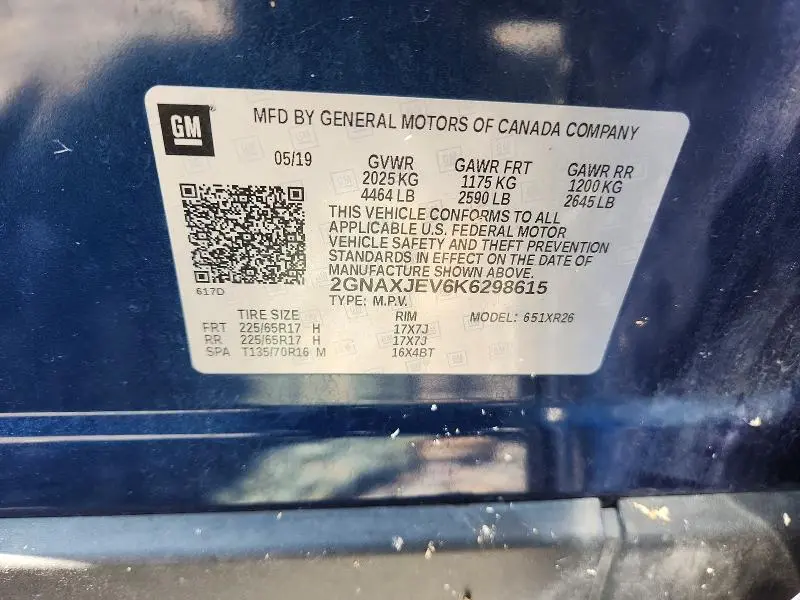 2019 CHEVROLET EQUINOX LT  