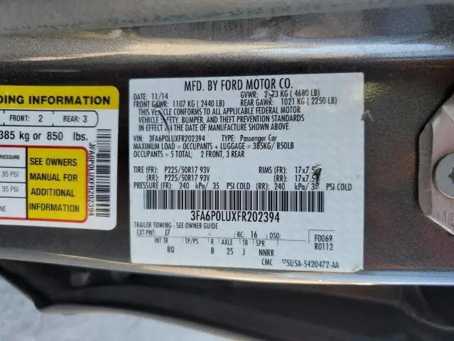 2015 FORD FUSION SE HYBRID  