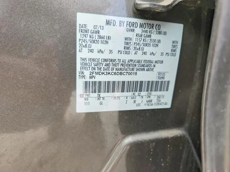 2013 FORD EDGE LIMITED  