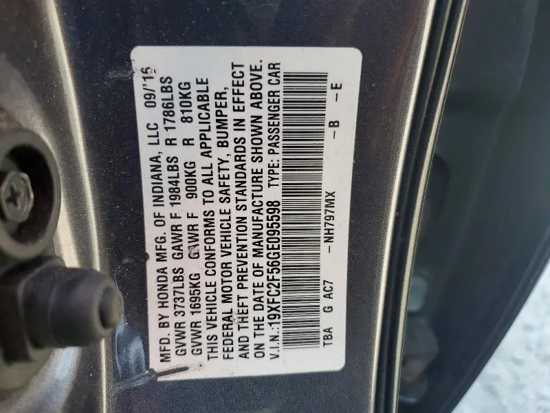 2016 HONDA CIVIC LX  