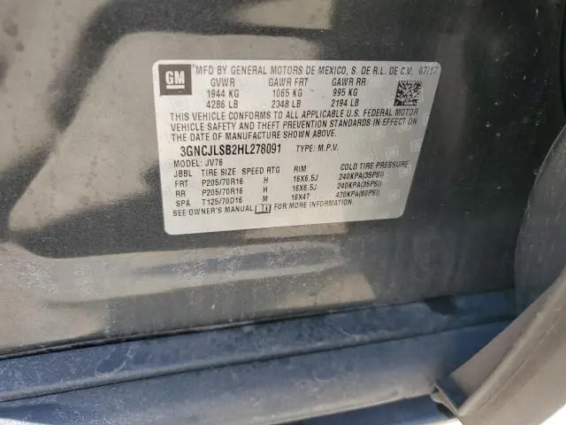 2017 CHEVROLET TRAX 1LT  