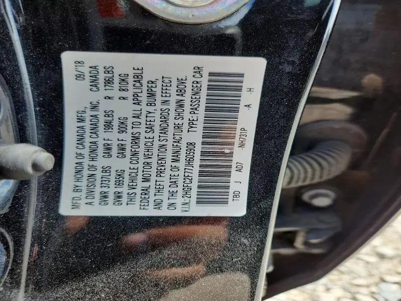 2018 HONDA CIVIC EX  