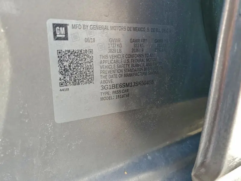 2018 CHEVROLET CRUZE LT  