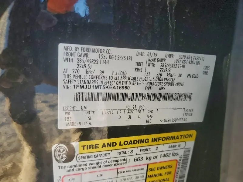 2019 FORD EXPEDITION PLATINUM  