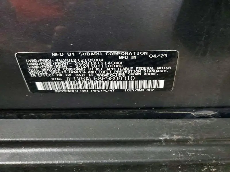 2023 SUBARU WRX LIMITED  