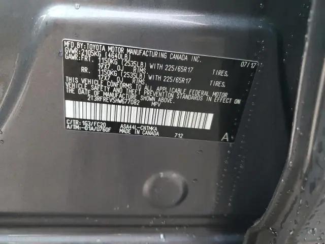 2017 TOYOTA RAV4 XLE  