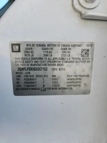 2016 CHEVROLET EQUINOX LT  