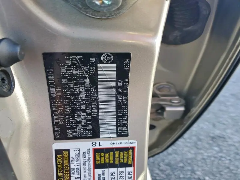 2014 TOYOTA AVALON BASE  