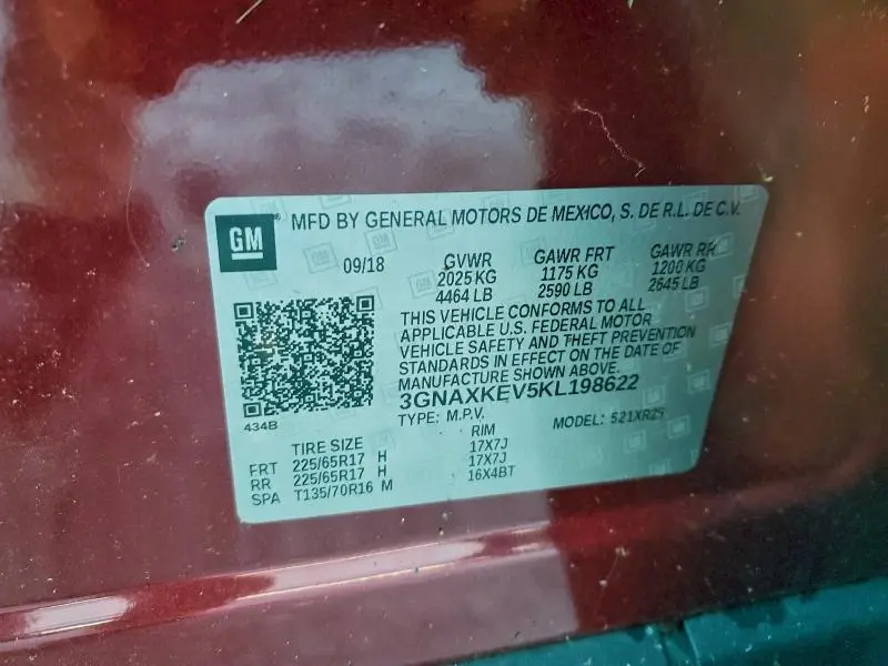 2019 CHEVROLET EQUINOX LT  