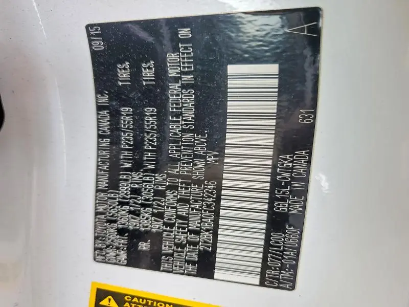 2015 LEXUS RX 350 BASE  