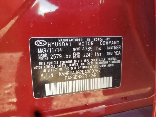 2014 HYUNDAI AZERA GLS  