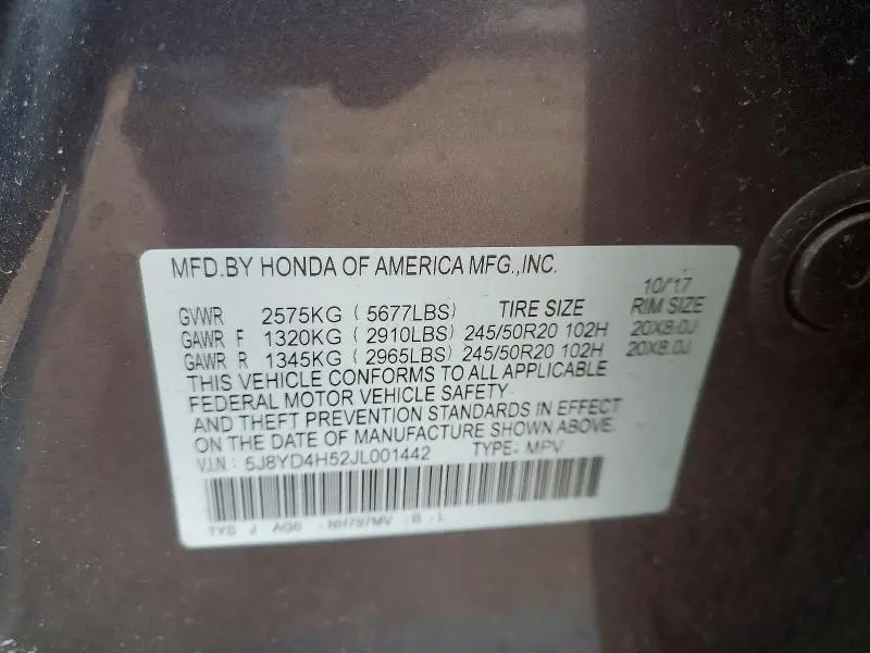 2018 ACURA MDX TECHNOLOGY  