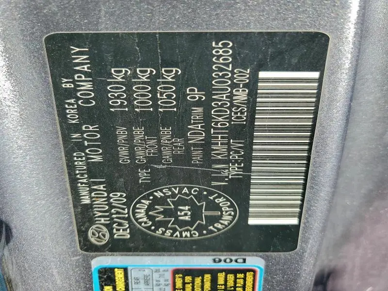 2010 HYUNDAI GENESIS COUPE 2.0T  