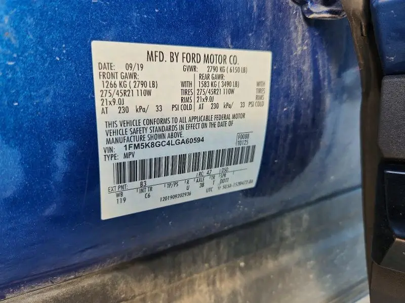 2020 FORD EXPLORER ST  