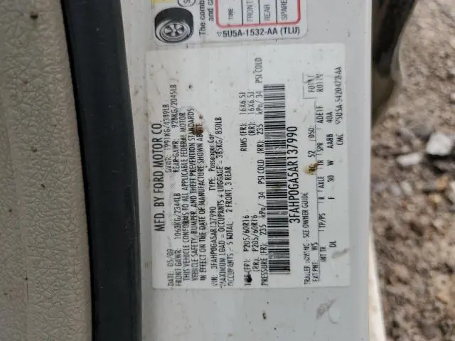 2010 FORD FUSION S  
