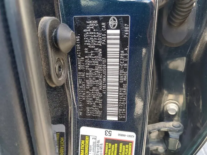 2018 TOYOTA CAMRY XSE V6  