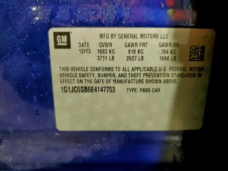 2014 CHEVROLET SONIC LT  