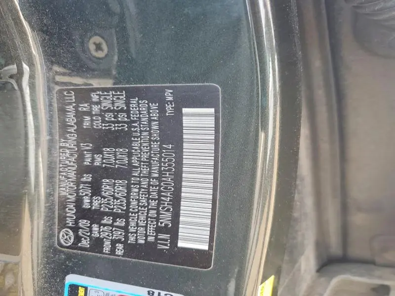 2010 HYUNDAI SANTA FE SE  