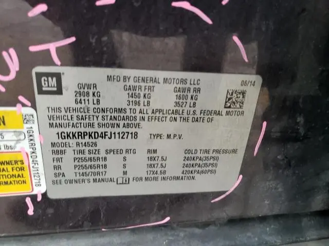 2015 GMC ACADIA SLE  