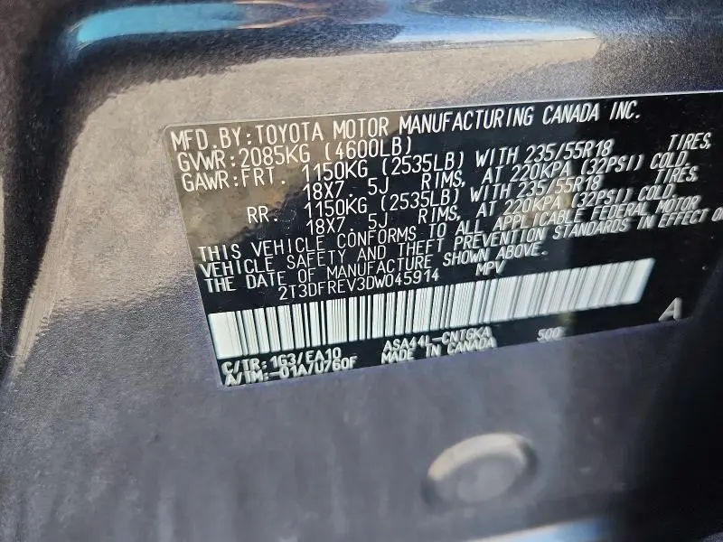 2013 TOYOTA RAV4 LIMITED  