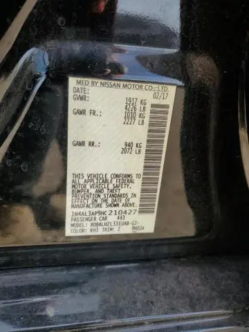 2017 NISSAN ALTIMA 2.5  