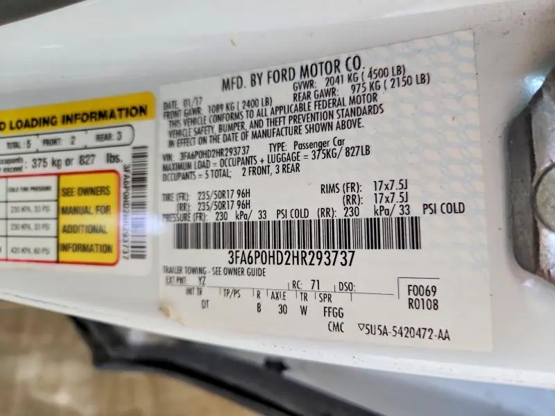 2017 FORD FUSION SE  