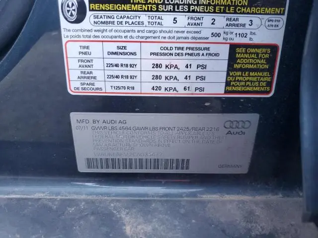 2012 AUDI A3 PREMIUM PLUS  
