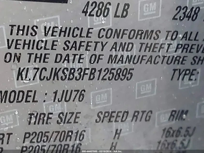 2015 CHEVROLET TRAX 1LS