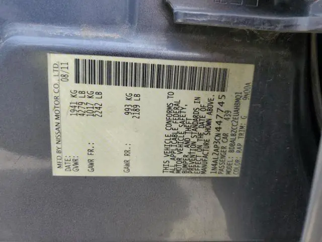 2012 NISSAN ALTIMA BASE  