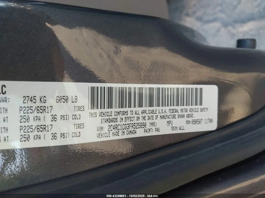 2015 CHRYSLER TOWN & COUNTRY TOURING-L