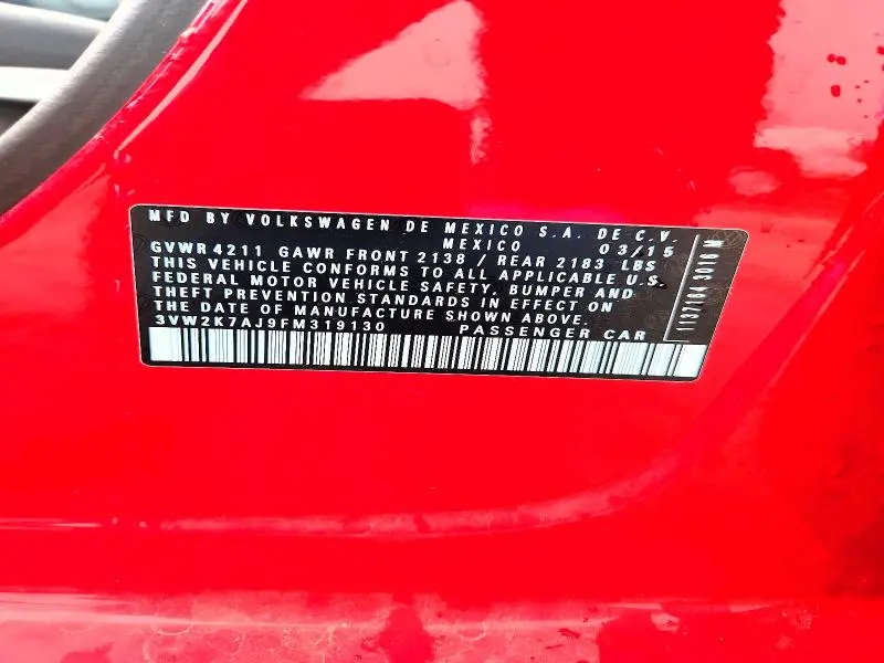 2015 VOLKSWAGEN JETTA BASE  