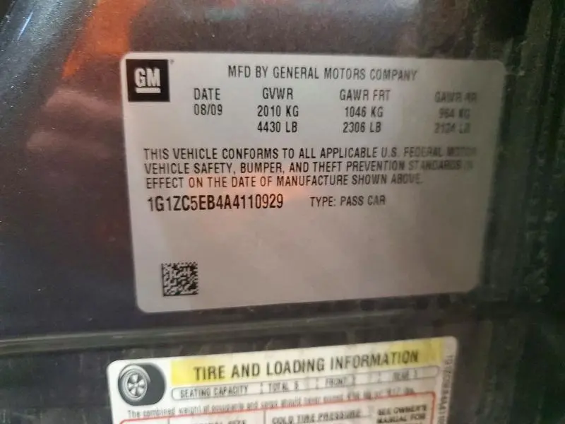 2010 CHEVROLET MALIBU 1LT  