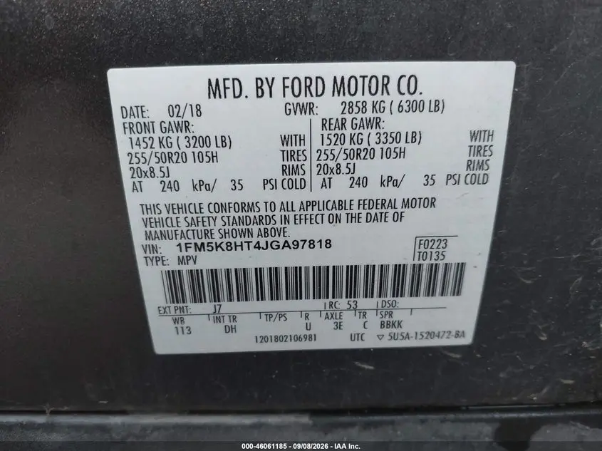 2018 FORD EXPLORER PLATINUM