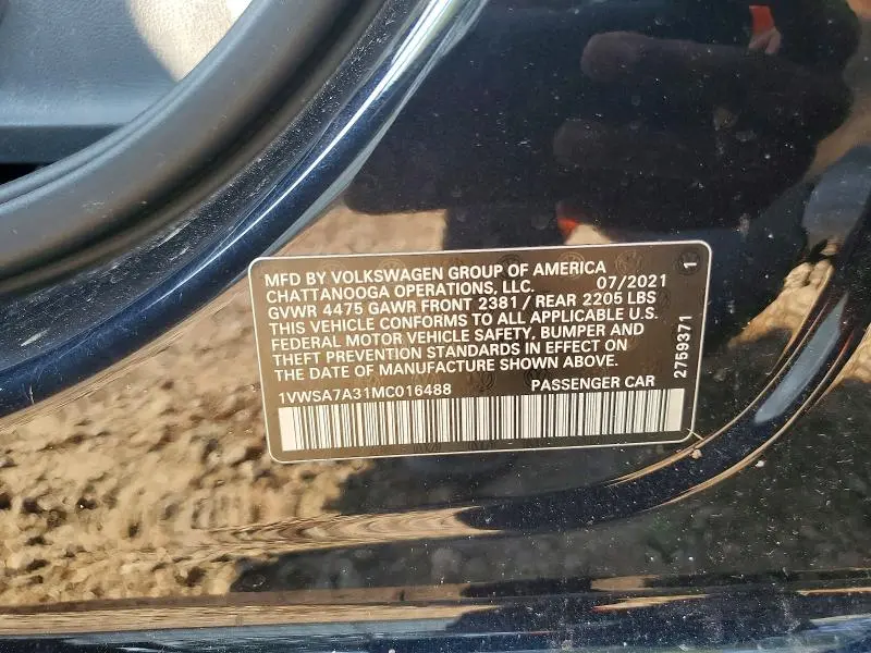 2021 VOLKSWAGEN PASSAT SE  