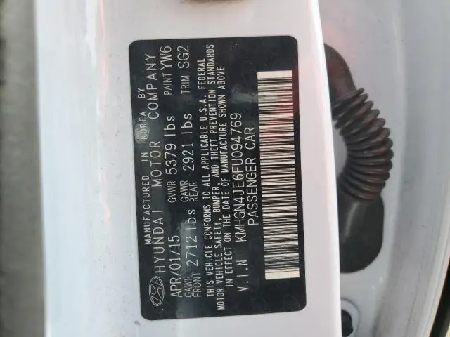 2015 HYUNDAI GENESIS 3.8L  