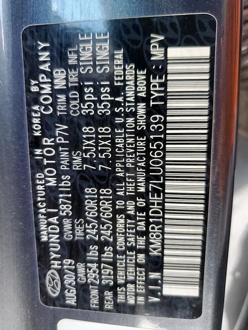 2020 HYUNDAI PALISADE SE  