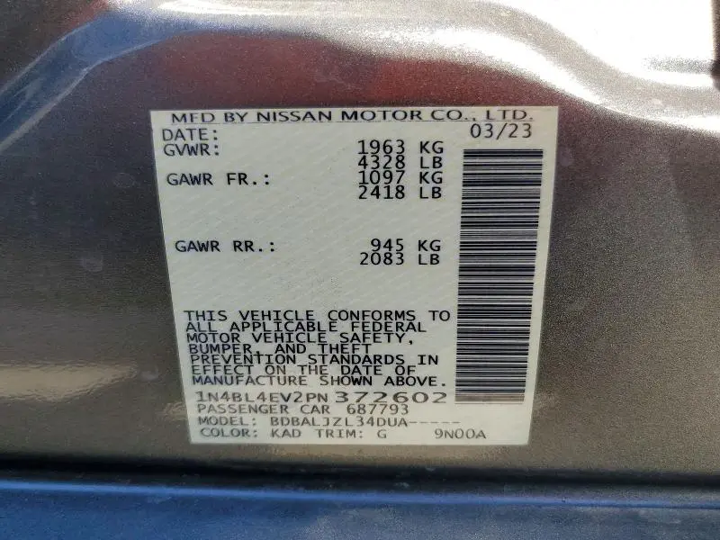 2023 NISSAN ALTIMA SL  