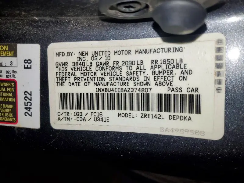 2010 TOYOTA COROLLA LE  