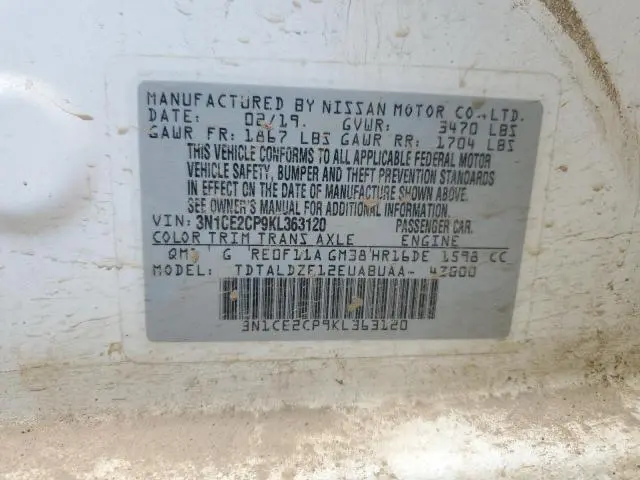 2019 NISSAN VERSA NOTE S  