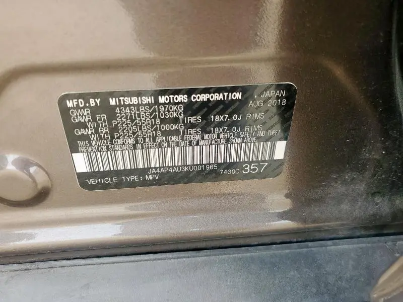 2019 MITSUBISHI OUTLANDER SPORT SE  