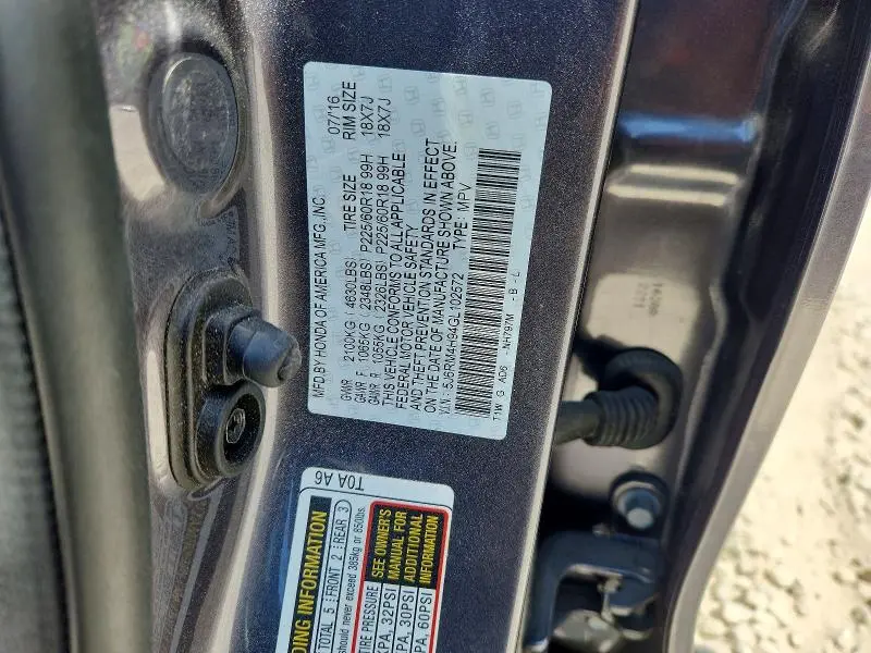 2016 HONDA CR-V TOURING  