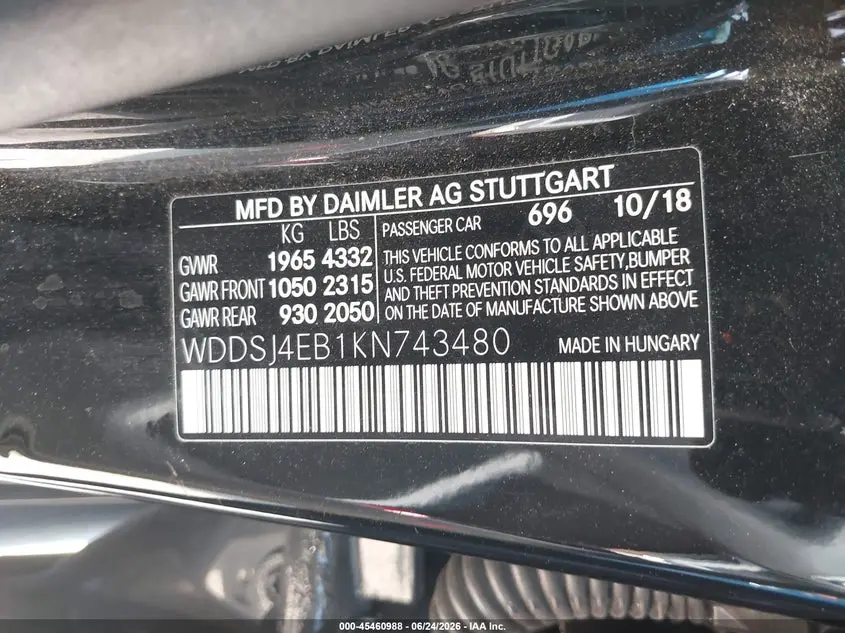 2019 MERCEDES-BENZ CLA 250  